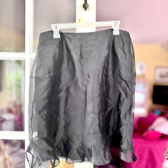 Unger Silk chiffon black Skirt Size 14 like new - Picture 3 of 6